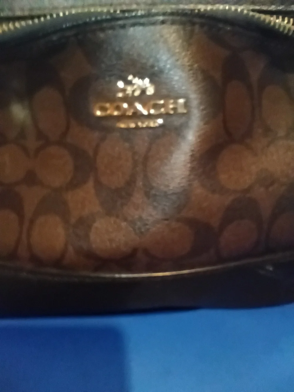 COACH Brown Signature Canvas Backpack